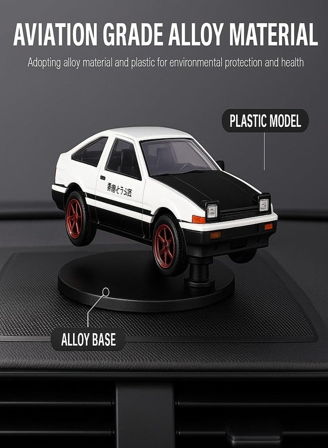 LEELICHI AE86 Drift Dashboard Ornament - 360° Rotating Alloy & Plastic Mini Car Model with 3M Adhesive Base - Smooth Spinning Car Decor for Dash, Desk, Gift, Automotive Accessory - Image 3